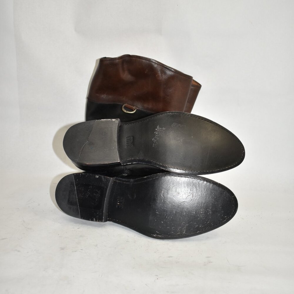 Frye Women's Black and Brown Heeled Boots - Picture 7 of 8